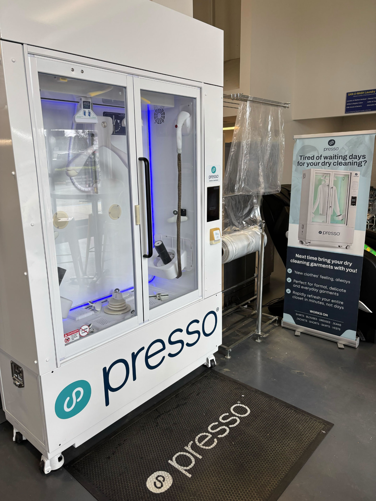 The Presso garment care press at Oz Laundry in Decatur